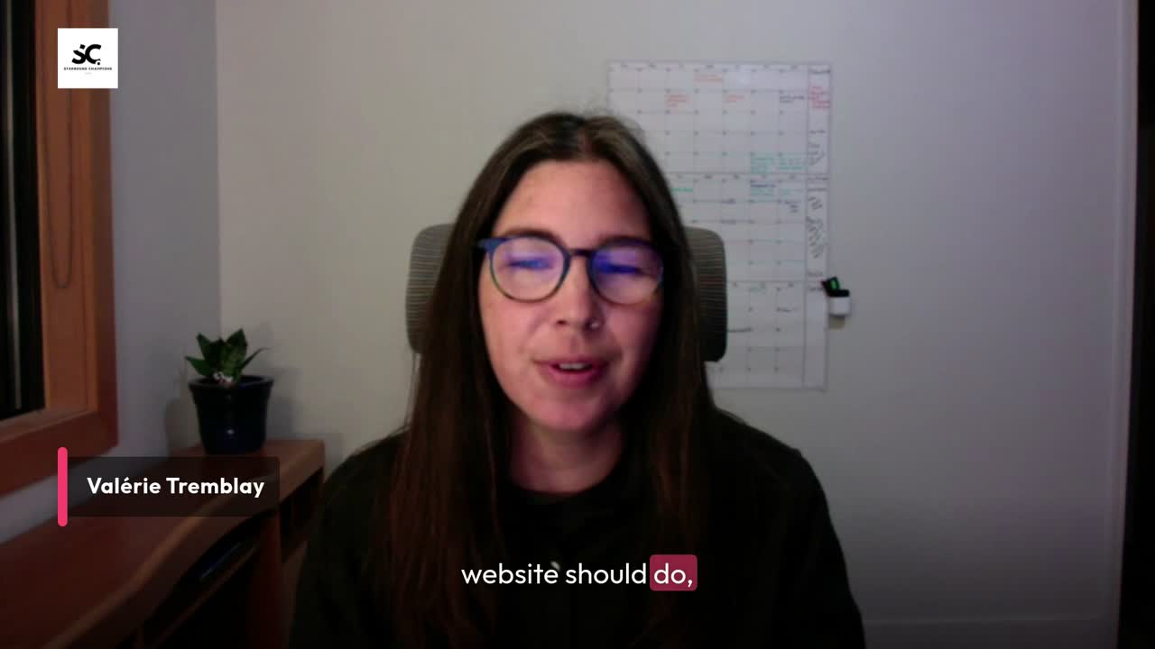 Still frame from Valérie Tremblay's video testimonial
